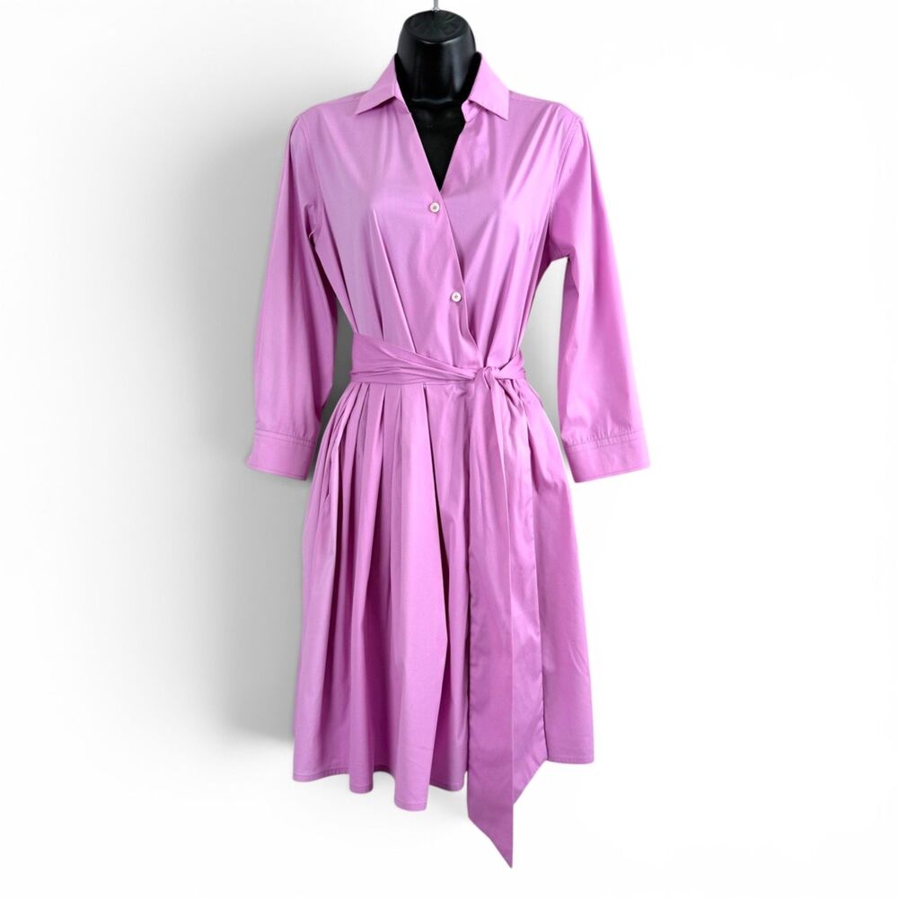 0039 italy jule barbiecore preppy old money poppy pink women's dress XS